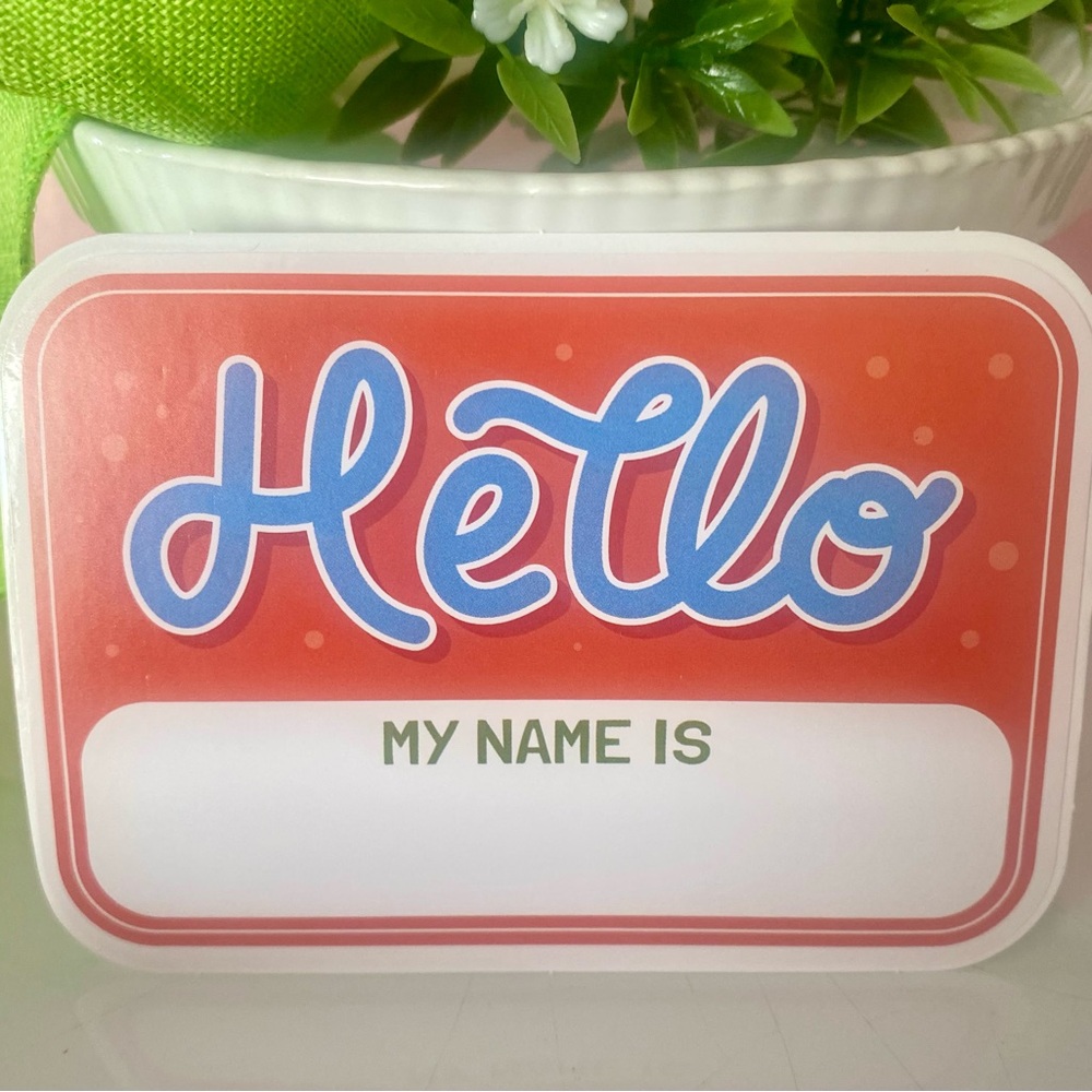 10/$10 Red and Blue Hello Name Tag
